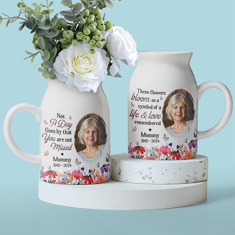 Custom Photo Someone We Love Is In Heaven - Memorial Personalized Custom Home Decor Flower Vase - Sympathy Gift For Family Members