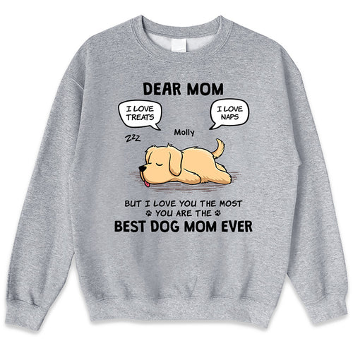 Custom Dog Mom Shirt - Love You The Most Version 2 Photo Personalized Custom Unisex T Shirt