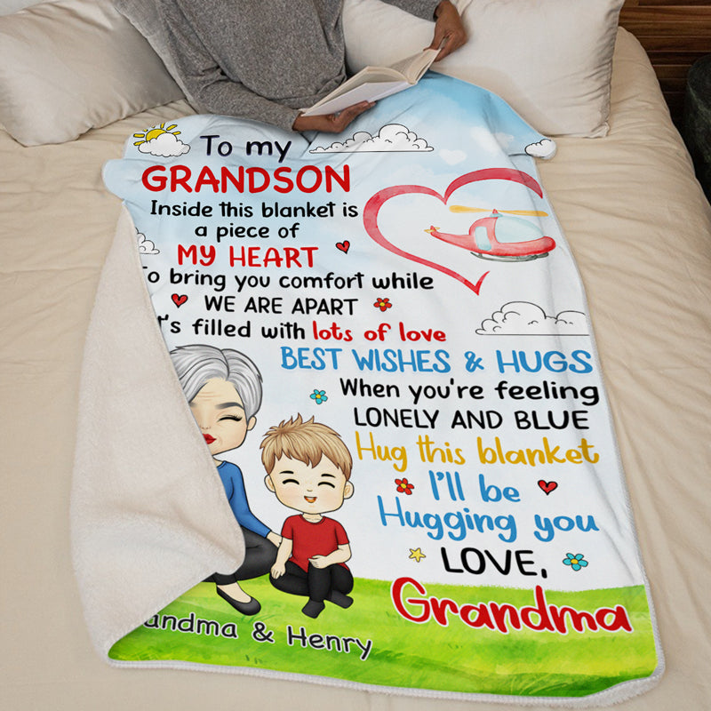 Best Wishes & Hugs - Family Personalized Custom Blanket - Birthday Gift From Mom, Grandma