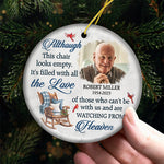 Custom Photo It's Filled With All The Love - Memorial Personalized Custom Ornament - Ceramic Round Shaped - Christmas Gift, Sympathy Gift For Family Members