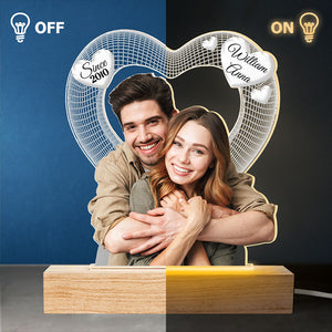 Custom Photo I Love You - Couple Personalized Custom Shaped 3D LED Light - Upload Photo Gift For Husband Wife, Anniversary