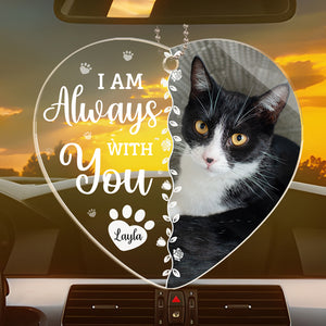 Custom Photo Once By My Side Forever In My Heart - Memorial Personalized Custom Car Ornament - Acrylic Custom Shaped - Sympathy Gift For Pet Owners, Pet Lovers