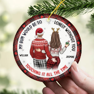 I'm So Glad We Decided To Ruin Our Friendship - Couple Personalized Custom Ornament - Ceramic Round Shaped - Christmas Gift For Husband Wife, Anniversary