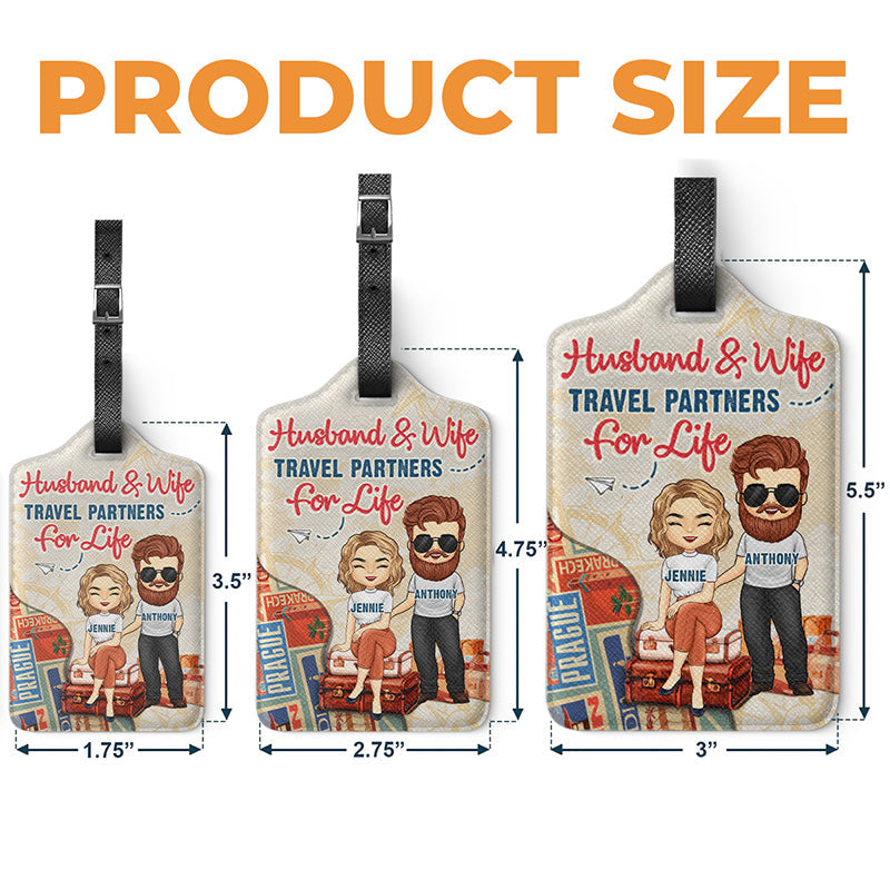 We're Partners For Life - Travel Personalized Custom Luggage Tag - Holiday Vacation Gift, Gift For Adventure Travel Lovers, Husband Wife, Anniversary