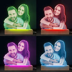 Custom Photo Two Hearts, One Love Story - Couple Personalized Custom Shaped 3D LED Light - Upload Photo Gift For Husband Wife, Anniversary