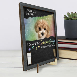 Custom Photo Love Is Wet Noses And Wagging Tails - Memorial Personalized Custom Pet Loss Sign, Collar Frame With Stand - Sympathy Gift, Gift For Pet Owners, Pet Lovers