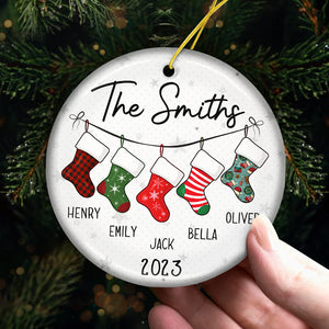 It's The Most Beautiful Time Of The Year - Family Personalized Custom Ornament - Ceramic Round Shaped - Christmas Gift For Family Members