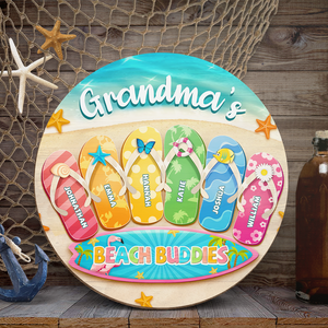 There's No Place Like Home Except Grandma's - Family Personalized Custom Shaped Home Decor Wood Sign - Summer Vacation, House Warming Gift For Grandma