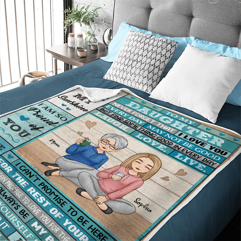 To My Beautiful Daughter - Family Personalized Custom Blanket - Christmas Gift From Mom