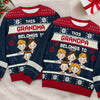 This Grandma Belongs To Black Style - Family Personalized Custom Ugly Sweatshirt - Unisex Wool Jumper - New Arrival Christmas Gift For Grandma, Grandparents