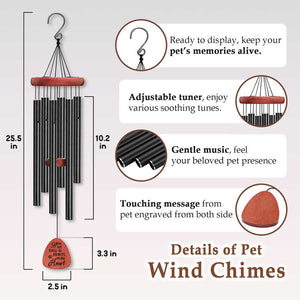 Paw Prints On My Heart - Memorial Wind Chime - Sympathy Gift, Gift For Pet Owners, Pet Lovers
