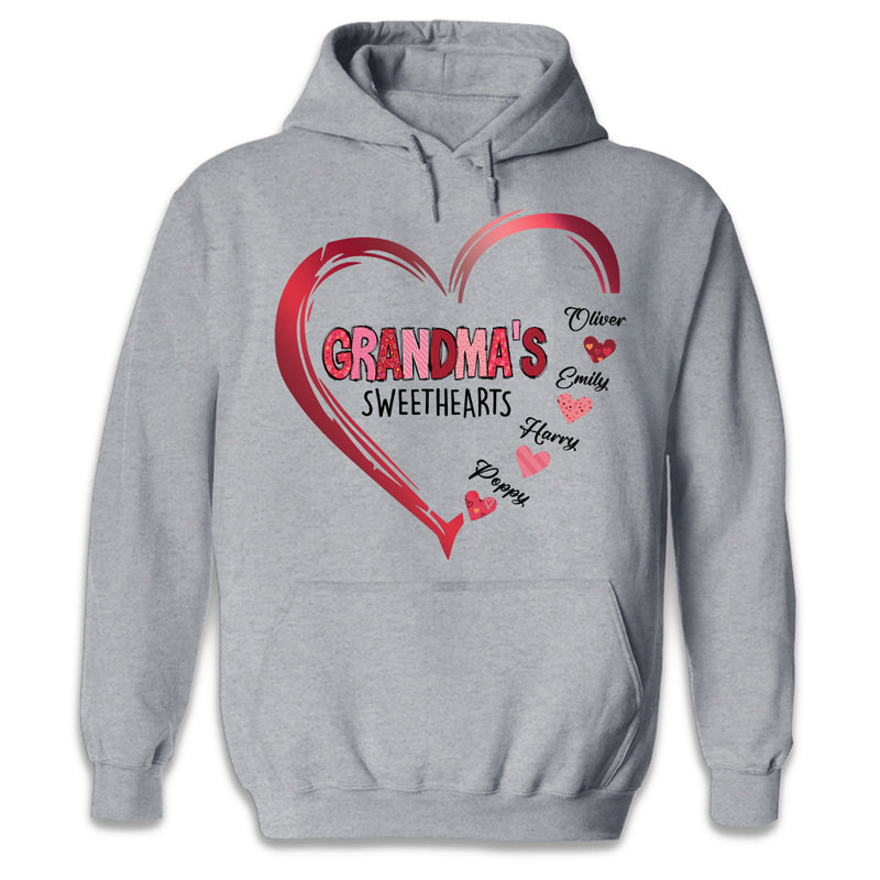 Grandma's Sweethearts - Family Personalized Custom Unisex T-shirt, Hoodie, Sweatshirt - Gift For Grandma