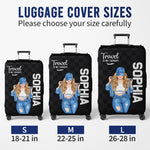 Custom Girl Who Loves Traveling Gifts for Women - Personalized Luggage Cover
