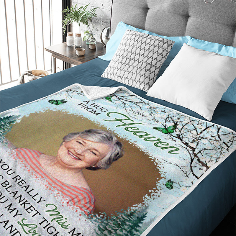 Custom Photo Greatly Loved Deeply Missed - Memorial Personalized Custom Blanket - Christmas Gift, Sympathy Gift For Family Members