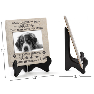 Custom Photo I'm Right Here In Your Heart - Memorial Personalized Custom Square Shaped Ceramic Plaque With Stand - Sympathy Gift, Gift For Pet Owners, Pet Lovers