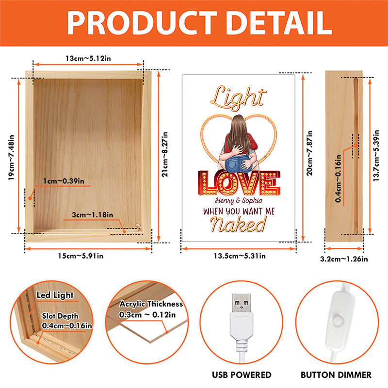 The First Time We Met - Couple Personalized Custom Frame Light Box - Gift For Husband Wife, Anniversary