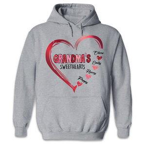 Les amoureux de grand-mère - T-shirt, sweat à capuche et sweat-shirt unisexe personnalisé pour la famille - Cadeau pour grand-mère