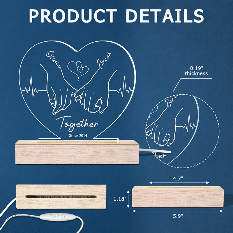 Annoying Each Other - Couple Personalized Custom Heart Shaped 3D LED Light - Gift For Husband Wife, Anniversary