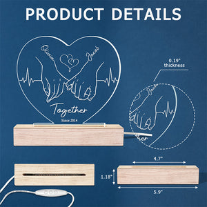 Annoying Each Other - Couple Personalized Custom Heart Shaped 3D LED Light - Gift For Husband Wife, Anniversary