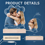 Custom Photo Romantic Gifts for Couples - Personalized 3D LED Light