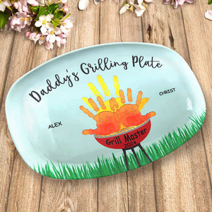 Daddy Grill Master - Family Personalized Custom Platter - Father's Day, Birthday Gift For Dad
