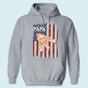 Grandpa Is Like Dad Without Rules - Family Personalized Custom Unisex Patriotic T-shirt, Hoodie, Sweatshirt - Father's Day, Independence Day, 4th of July, Birthday Gift For Dad