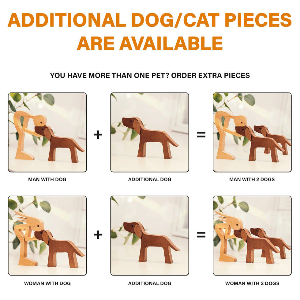 Custom Shaped Wooden Art Puzzle - Personalized Birthday Gifts For Dog Cat Lovers, Dog Dad And Mom, Cat Owners - Cuteness Overload, Wood Sculpture Table Ornaments, Carved Wood Decor