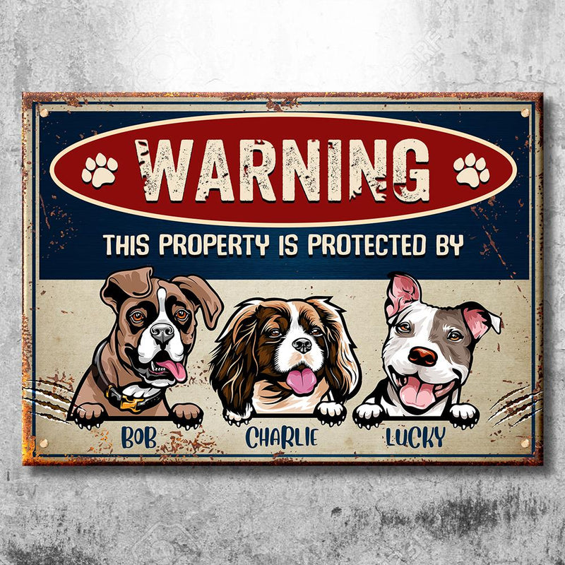 Warning Zone - Funny Personalized Dog Metal Sign (WW)