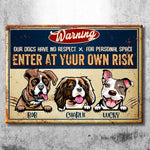 Warning Dogs Multiple Quotes - Funny Personalized Dog Metal Sign