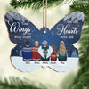 Forever In Our Minds - Memorial Personalized Custom Ornament - Wood Butterfly Shaped - Christmas Gift, Sympathy Gift For Family Members