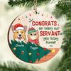 You Lucky Human - Dog & Cat Personalized Custom Ornament - Wood Round Shaped - Christmas Gift For Pet Owners, Pet Lovers