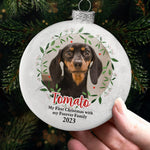 Custom Pet Photo First Christmas Gifts for Dog Lovers - Personalized Ornament