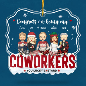 Congrats You Lucky People - Bestie Personalized Custom Ornament - Acrylic Custom Shaped - Christmas Gift For Best Friends, BFF, Sisters, Coworkers