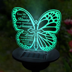 Your Life Was A Blessing - Personalized Memorial Garden Solar Light - Memorial Gift, Sympathy Gift