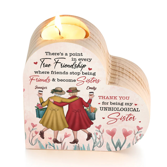 Friends Stop Being Friends & Become Sisters - Bestie Personalized Custom  Heart Shaped Candle Holder - Gift For Best Friends, BFF, Sisters