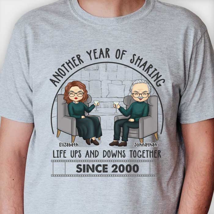 thumbnail image 2 of Another Year Of Sharing Life Ups And Downs Since 1994 Couple T-Shirt 2 of 10