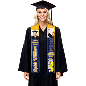 Class of 2024 Fraternity Graduation Stole - Upload Image - Personalized Graduation Stole