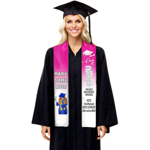 Class of 2024 - She Believed She Could So She Did - Personalized Graduation Stole