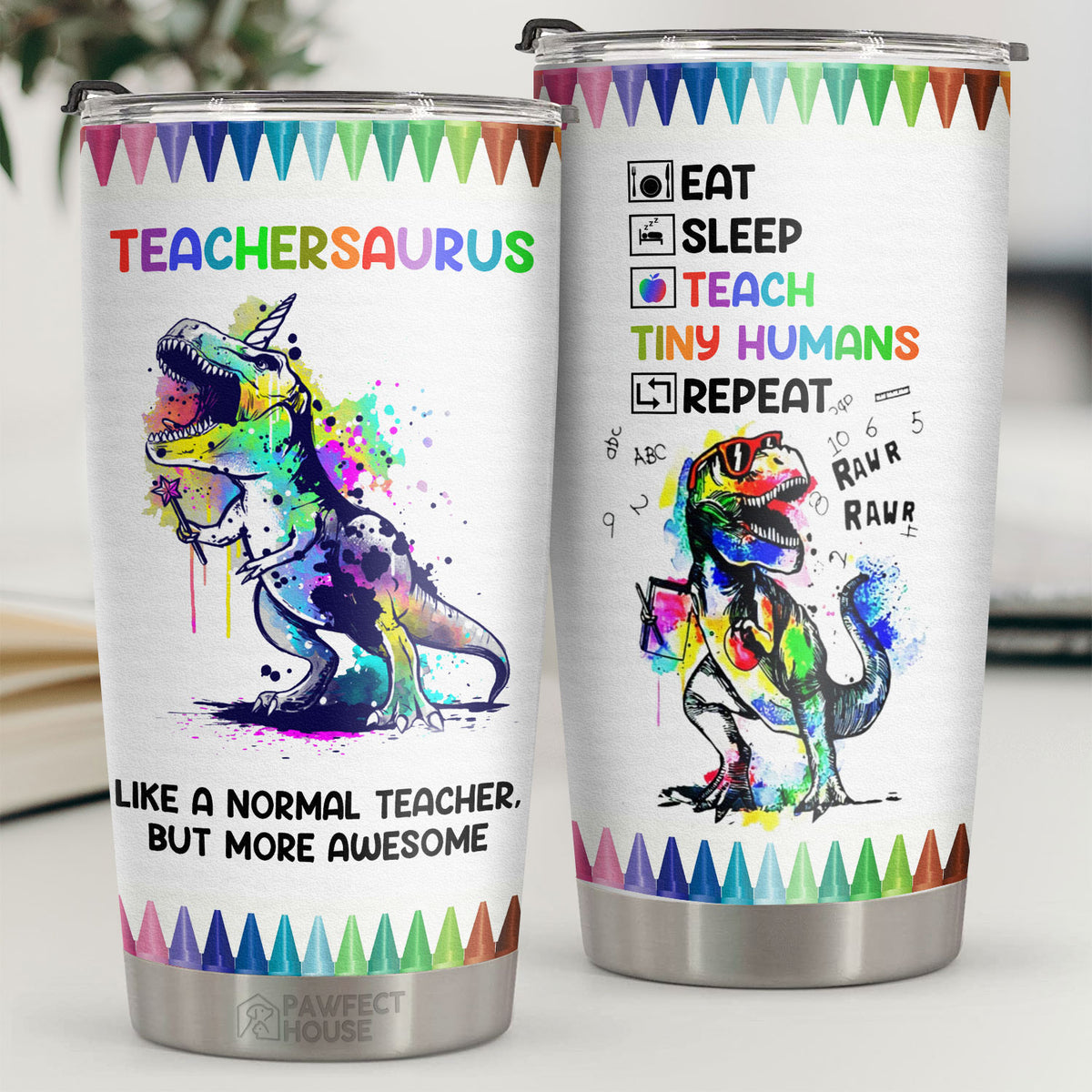 Teachersaurus, comme un enseignant normal, mais en plus génial ! - Tumbler - Appréciation, remise de diplôme, retraite, cadeau de remerciement pour un enseignant, cadeau d'un enseignant de la part d'un étudiant