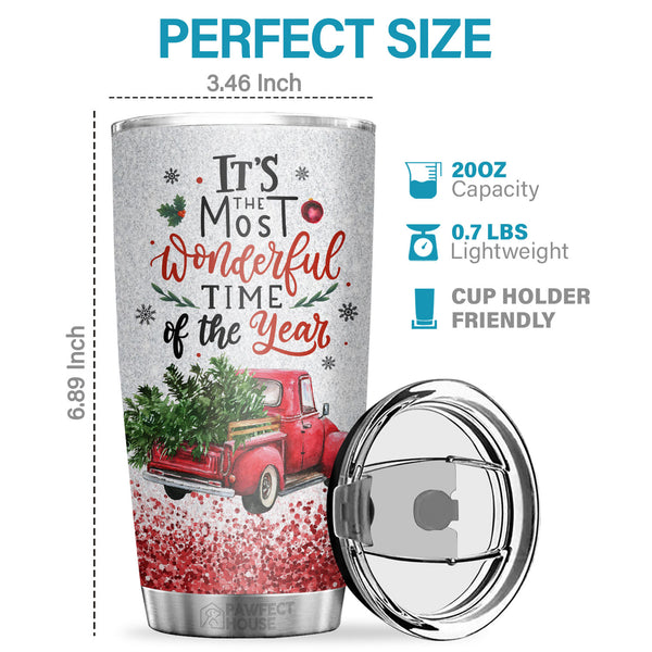 Custom Christmas Tumbler - It's the Most Wonderful Time - Great Gift! –  Sunny Box