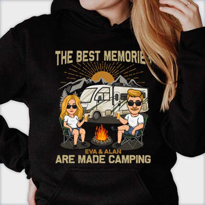 The Best Memories Are Made Camping - Personalized Unisex T-Shirt, Hoodie, Sweatshirt - Gift For Couple, Husband Wife, Anniversary, Engagement, Wedding, Marriage, Camping Gift