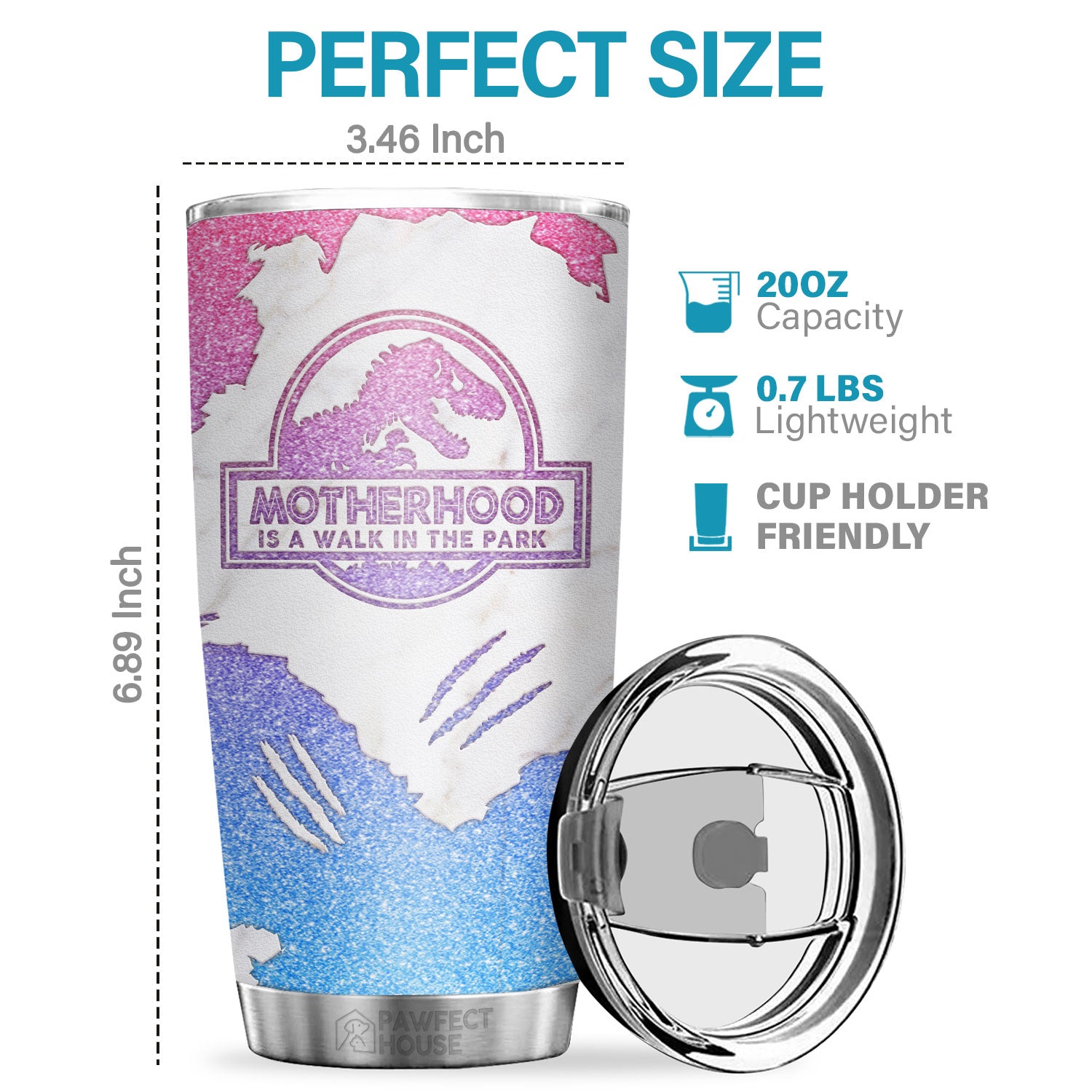 Personalized Tumbler For Mom - Mamasaurus Tumbler (Version 5)