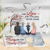 Our Love For You Will Never Cease - Memorial Personalized Custom Puzzle Shaped Acrylic Plaque - Sympathy Gift, Gift For Family Members