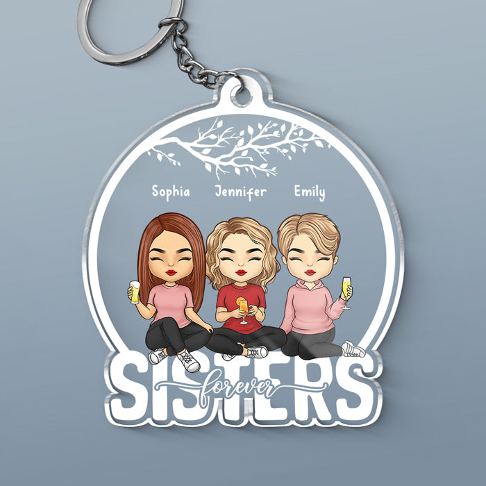 We're Family Forever - Family Personalized Custom Snow Globe Shaped Acrylic Keychain - Gift For Family Members