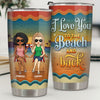 I Love You To The Beach And Back - Bestie Personalized Custom Tumbler - Gift For Best Friends, BFF, Sisters