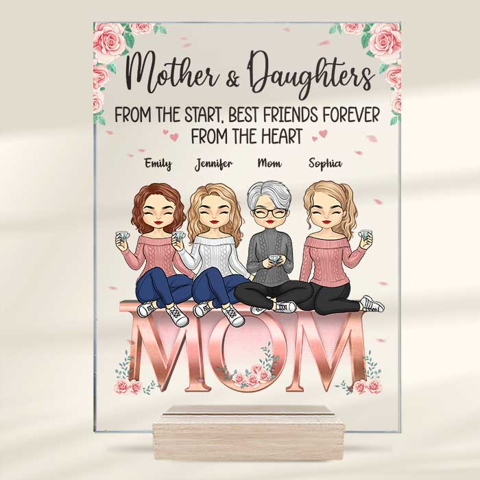 The Love Between Us Knows No Distance - Family Personalized Custom Acrylic Plaque - Mother's Day, Birthday Gift For Mom