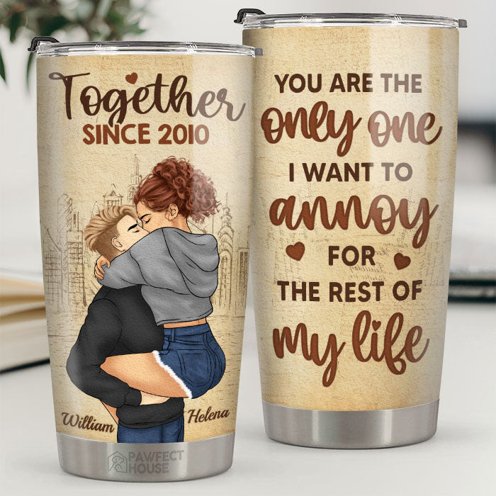 Personalized Camping Couple Tumbler - A True Love Story Never Ends