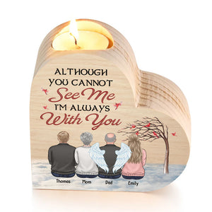 Always On Our Minds Forever In Our Hearts - Memorial Personalized Custom Heart Shaped Candle Holder - Sympathy Gift, Gift For Family Members