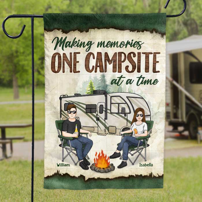 Drive Slow Drunk Campers Matter - Couple Personalized Custom Flag - Gift For Husband Wife, Anniversary, Camping Lovers