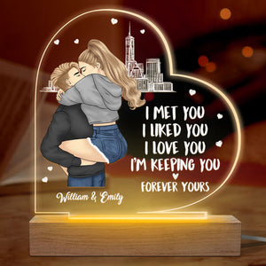 I Love You I'm Keeping You - Couple Personalized Custom Heart Shaped 3D LED Light - Gift For Husband Wife, Anniversary
